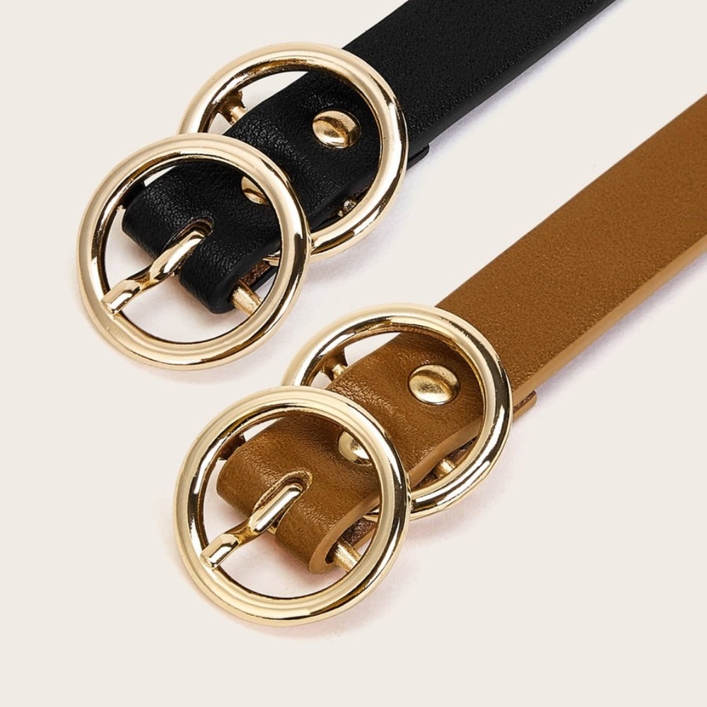 Classic skinny Double circle belt set - Picture 3 of 4